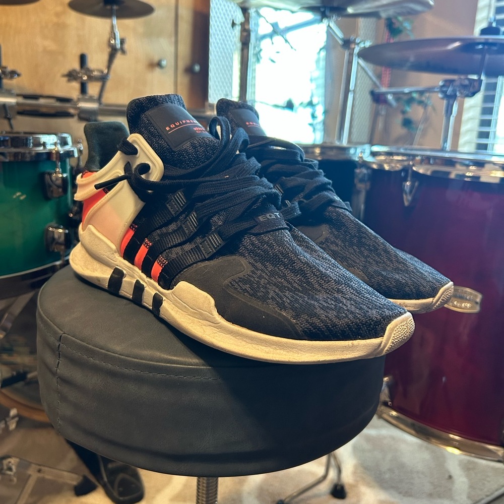 Adidas Black and Red Performance Sneakers